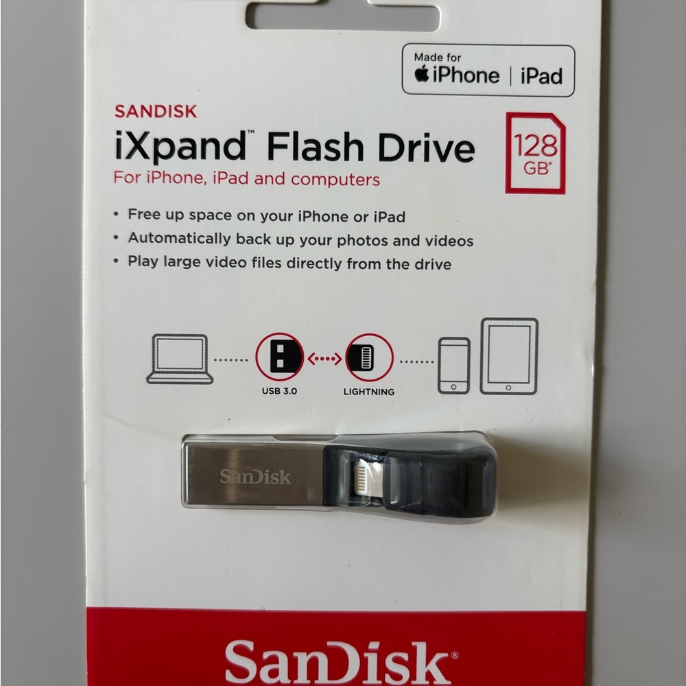 SanDisk iXpand Flash Drive 128GB - Silver
